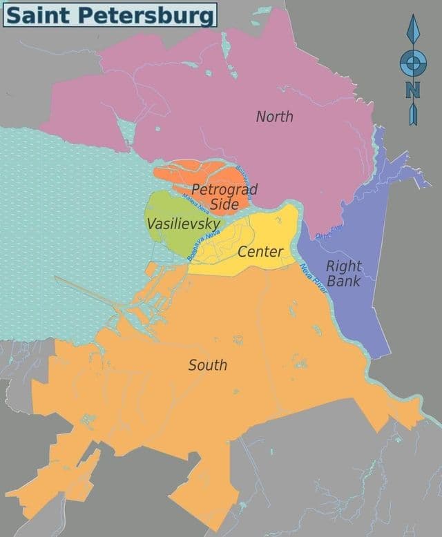 St Petersburg neighborhoods map